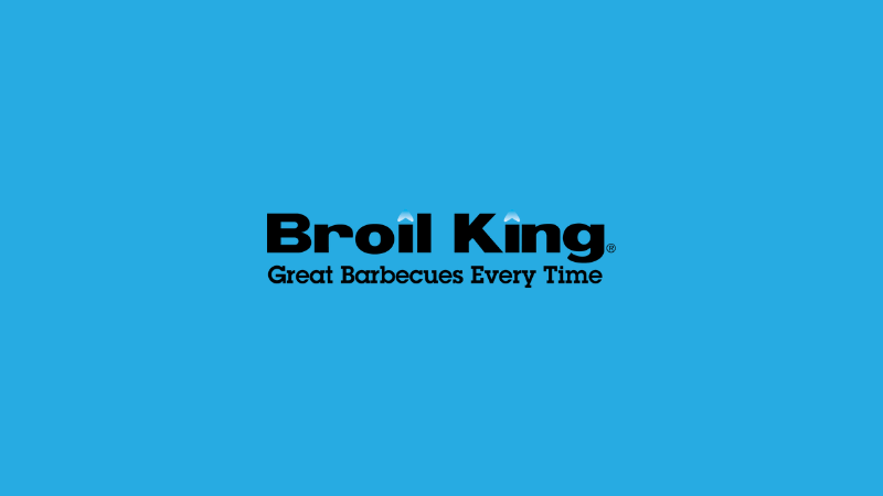 The Broil King grills logo on a sky blue background