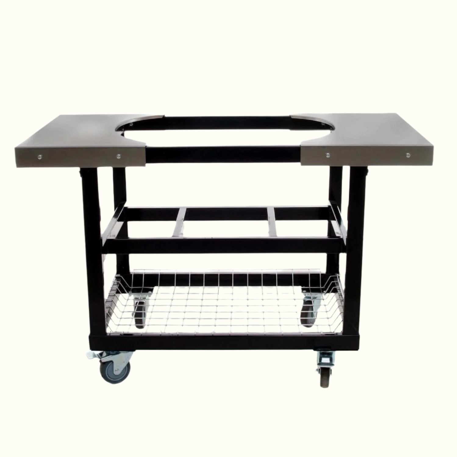 Primo® Steel Cart with Stainless Steel Side Tables for Oval Junior 200 (PG00320) — Main Image with transparent background