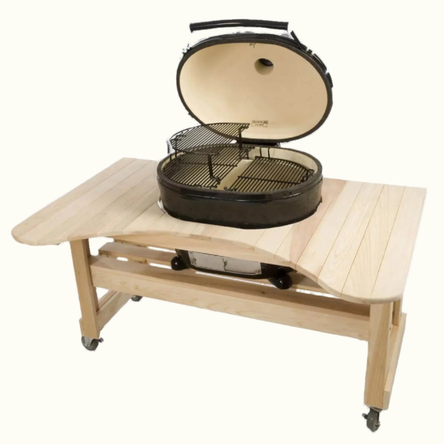 Primo® Curved Cypress Table For XL Kamado (PG00600) — Main Image with transparent background
