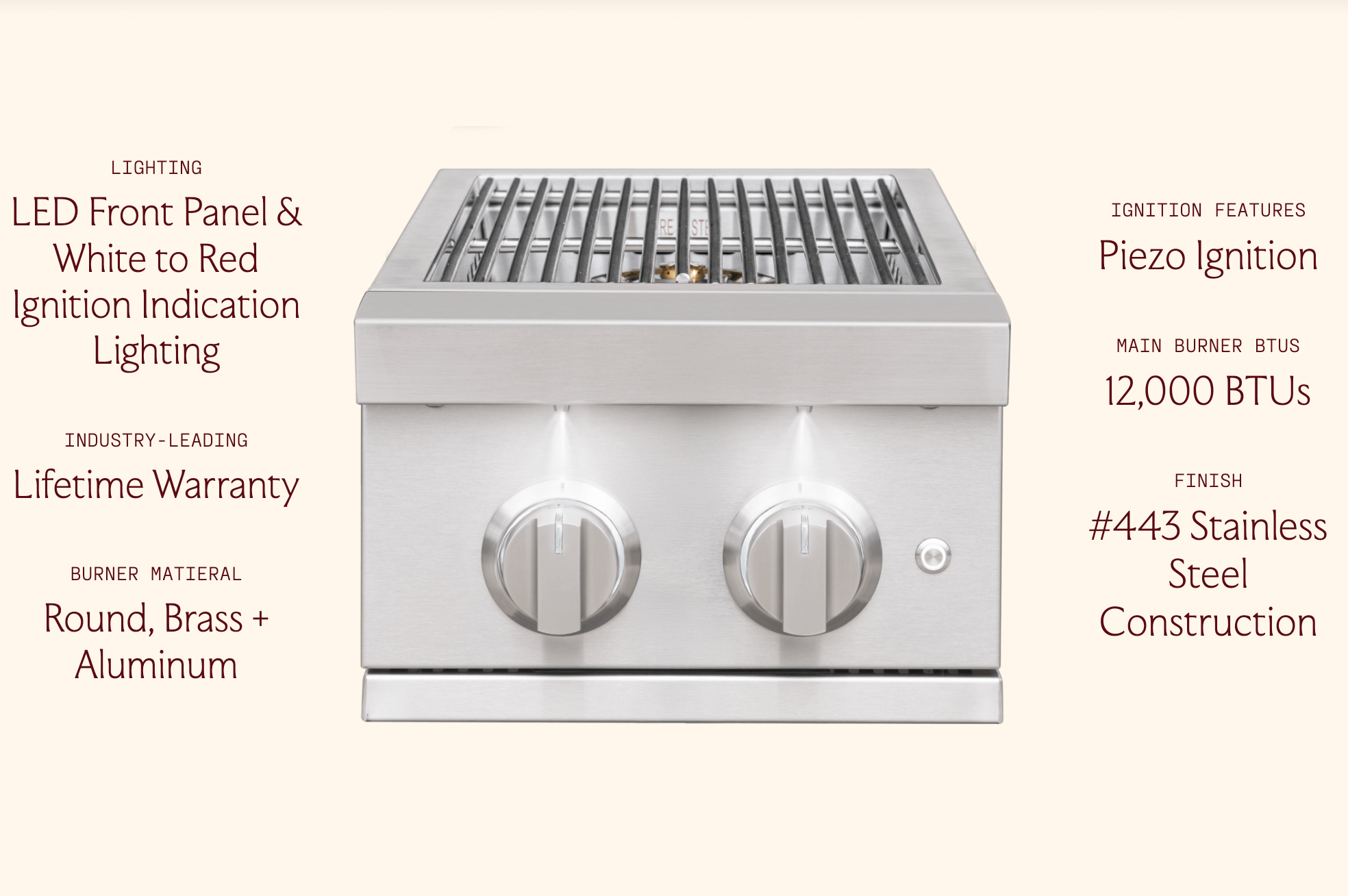 SUMMERSET™ Pro Built-In Double Side Burner [2 Fuel Types]