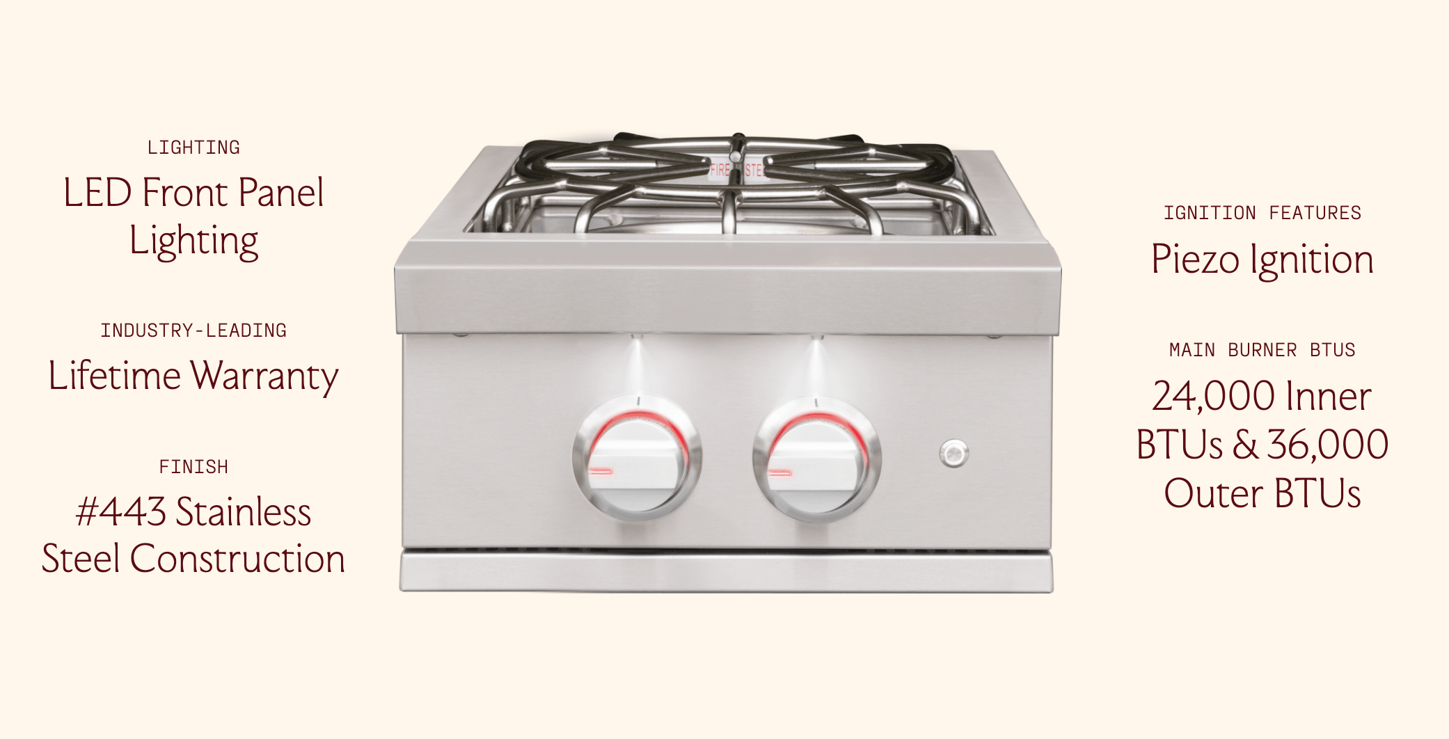 SUMMERSET™ Pro 15" Built-In Power Burner [2 Fuel Types]
