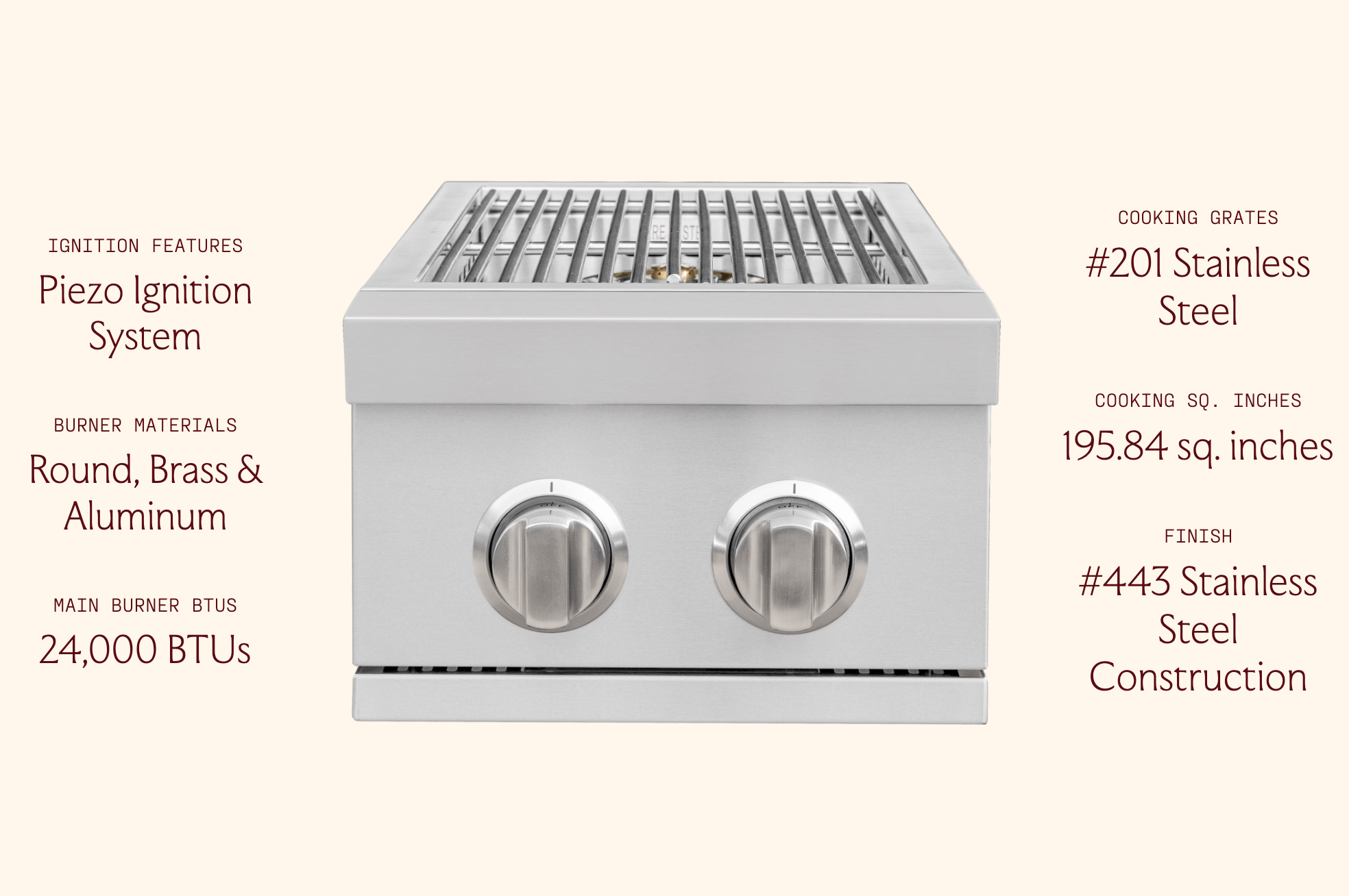 SUMMERSET™ Built-In Double Side Burner [2 Fuel Types]