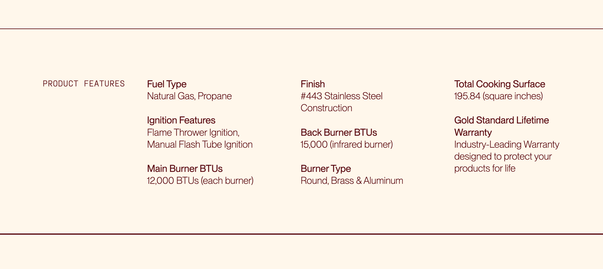 SUMMERSET™ Built-In Double Side Burner [2 Fuel Types]