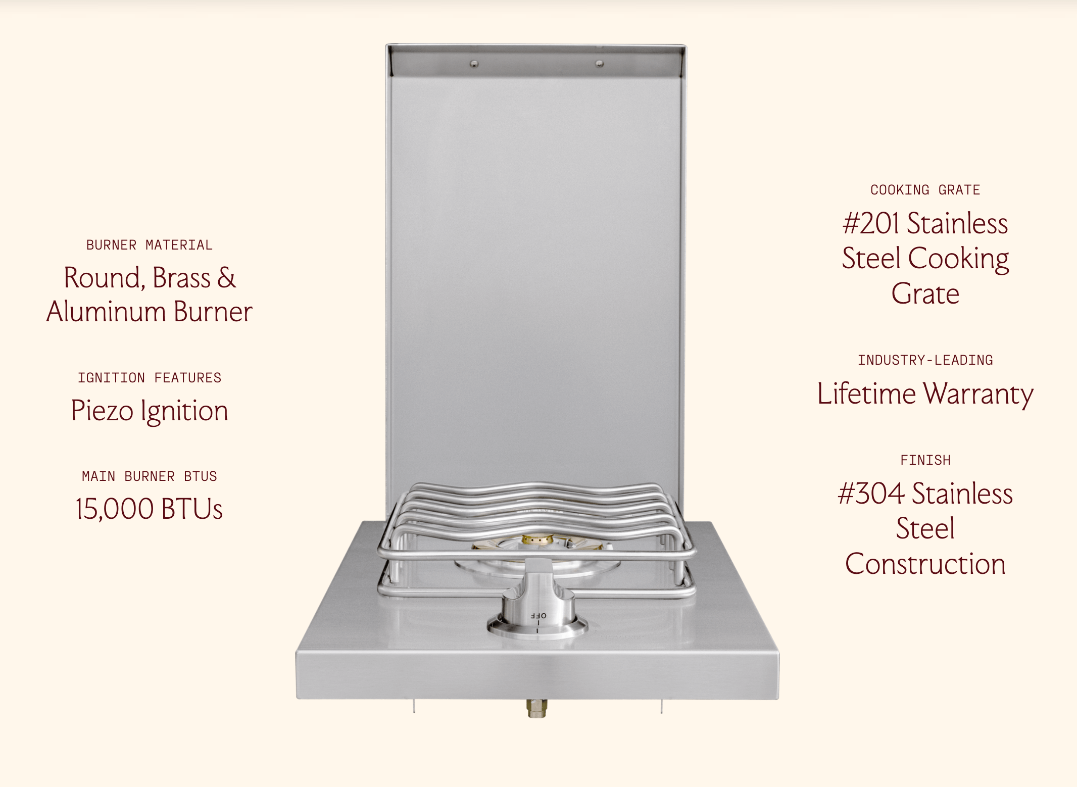 SUMMERSET™ Built-In Single Side Burner [2 Fuel Types]