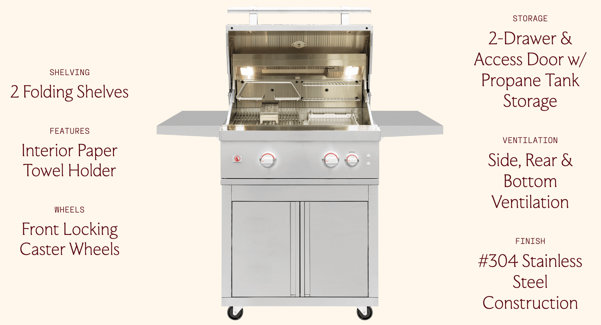 SUMMERSET™ Deluxe Cart for 30" Quest Grill