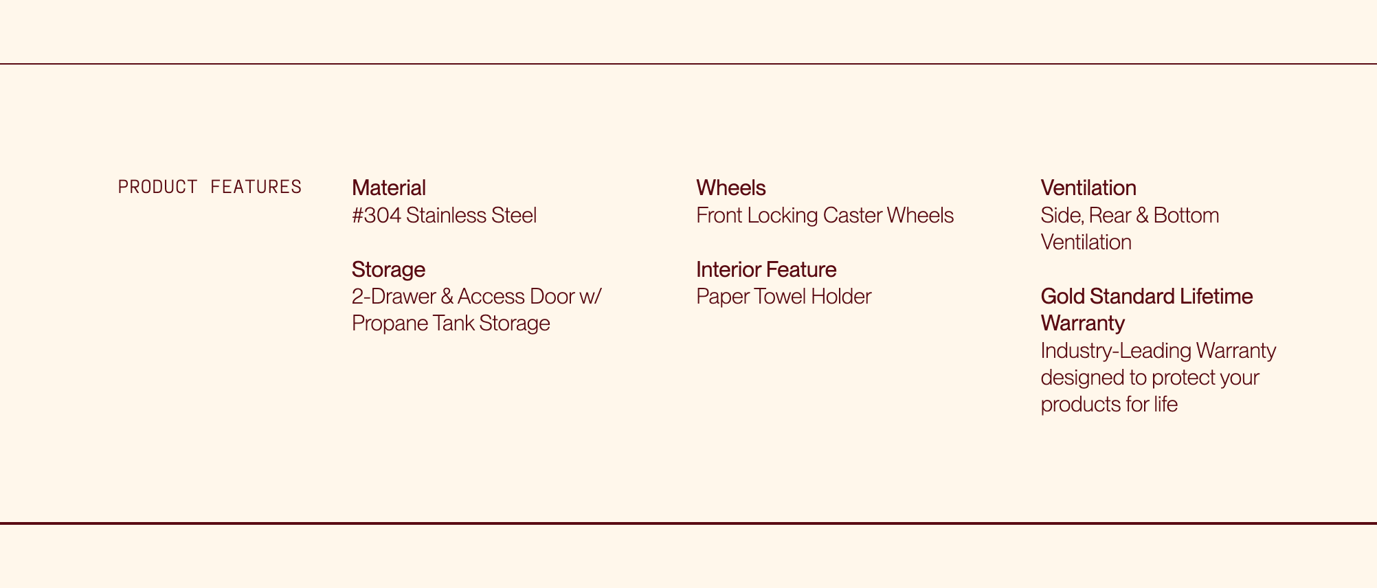 SUMMERSET™ Deluxe Cart for 36" Quest Grill
