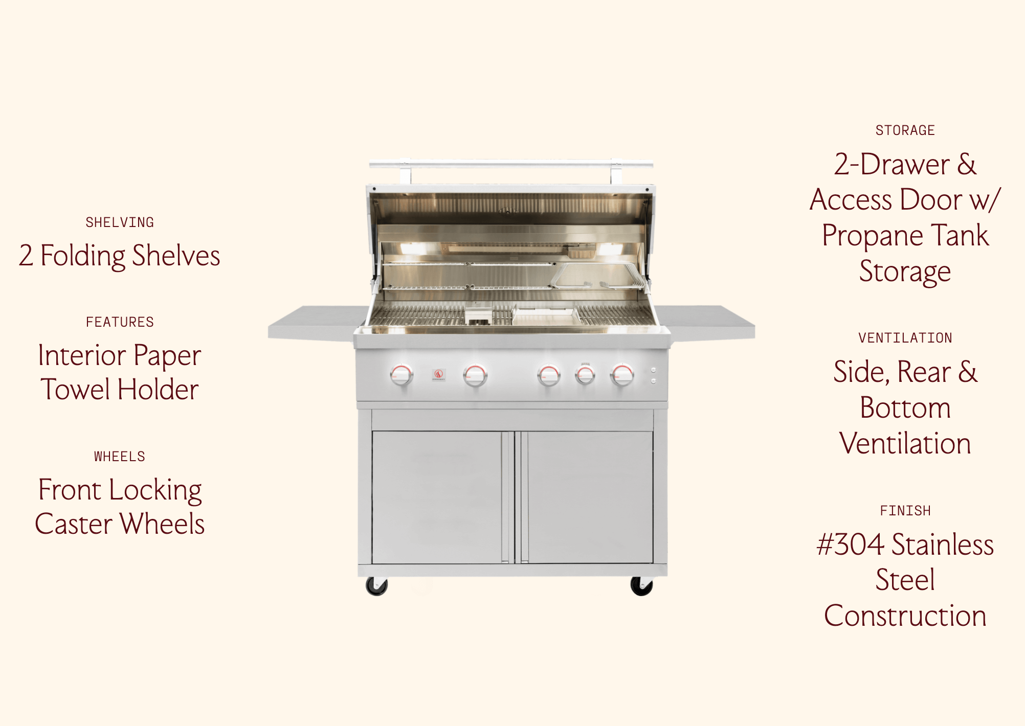 SUMMERSET™ Deluxe Cart for 42" Quest Grill