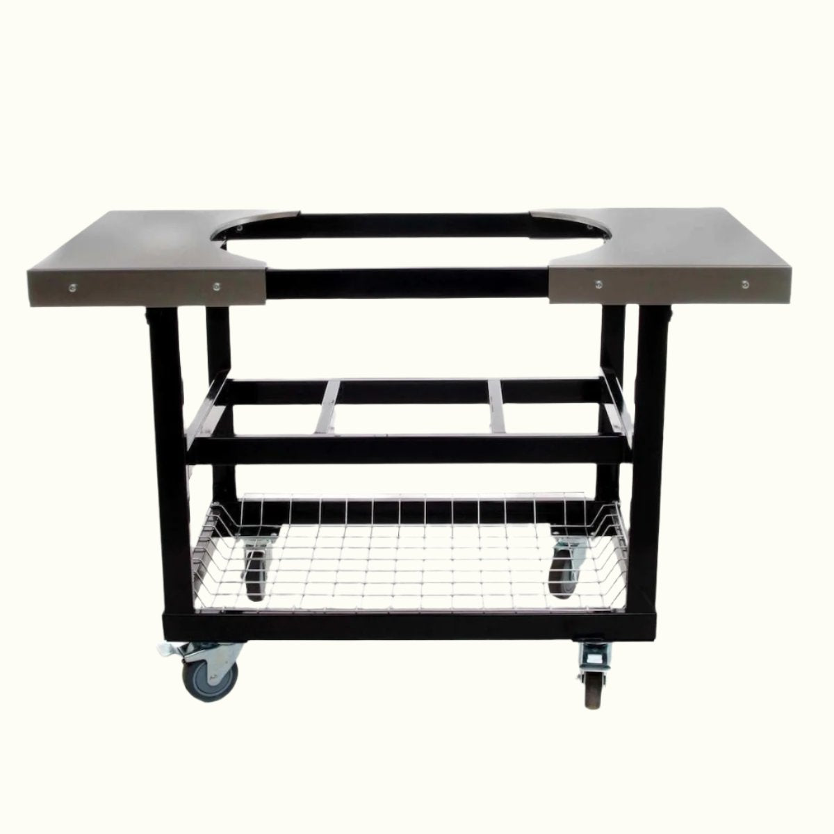 Primo® Steel Cart with Stainless Steel Side Tables for Oval XL 400/LG 300 (PG00370) — Main Image with transparent background