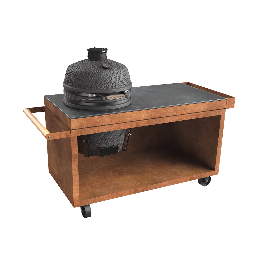 OFYR® Kamado Table 150 PRO+ Corten Ceramic Dark — Main Image with transparent background