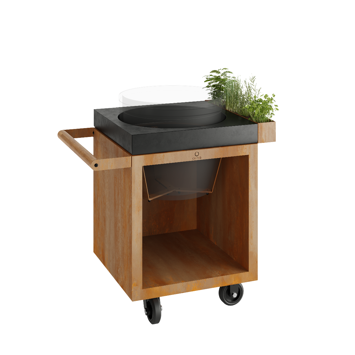 OFYR® Kamado Table 65 PRO Concrete BGE - 2 Color Options — Main Image with transparent background