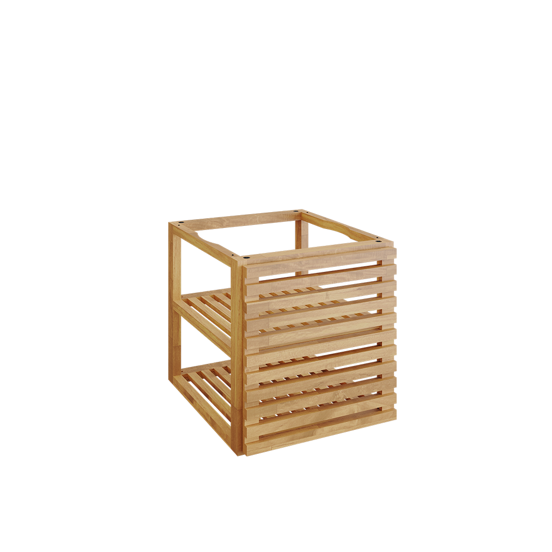 OFYR® Storage Insert PRO With 1 Door Teak Wood Small — Main Image with transparent background