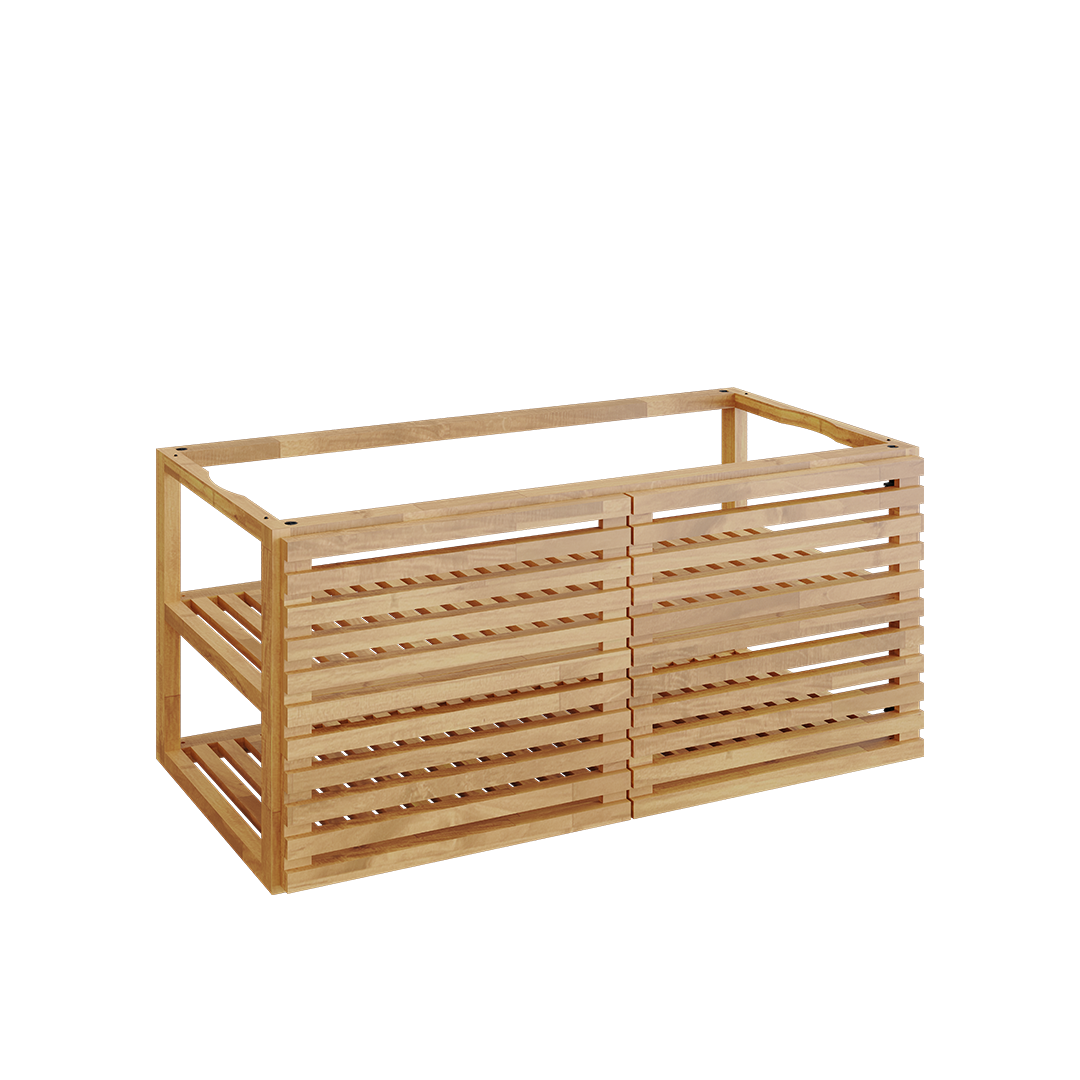 OFYR® Storage Insert PRO With 2 Doors Teak Wood Large — Main Image with transparent background